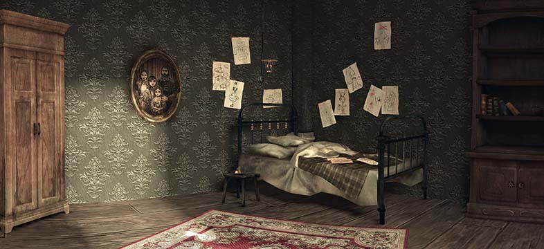 Alice Madness Returns Panorama her home room at the doctors house